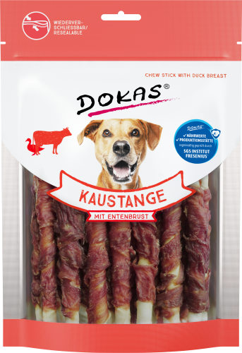 Dokas Hundekausticks mit Entenbrust in wiederverschließbarer Verpackung