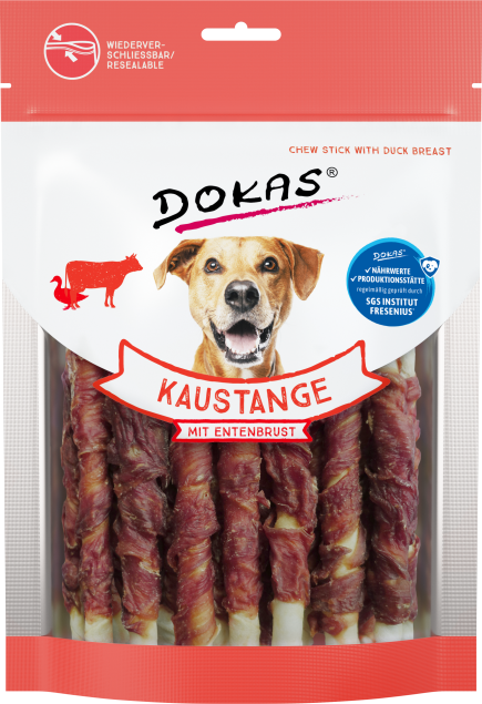 Dokas Hundekausticks mit Entenbrust in wiederverschließbarer Verpackung