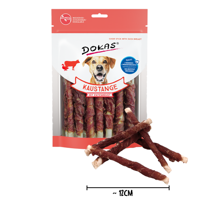 Dokas Kaustange Hundekaustangen mit Entenbrust, ~12cm