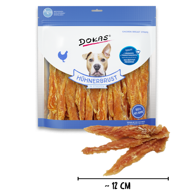 Dokas Hähnchenbruststreifen Hundeleckerlis; 100 % Hähnchen