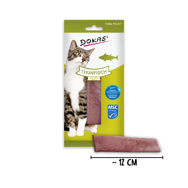 Dokas Katzen-Thunfischfilet-Snack, 12cm, MSC-zertifiziert