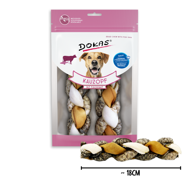 Dokas Kauzopf Hundekauzopf mit Fischhaut, ~18cm