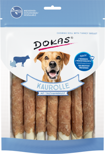 Dokas Putenbrust Hundekauartikel in wiederverschließbarer Verpackung