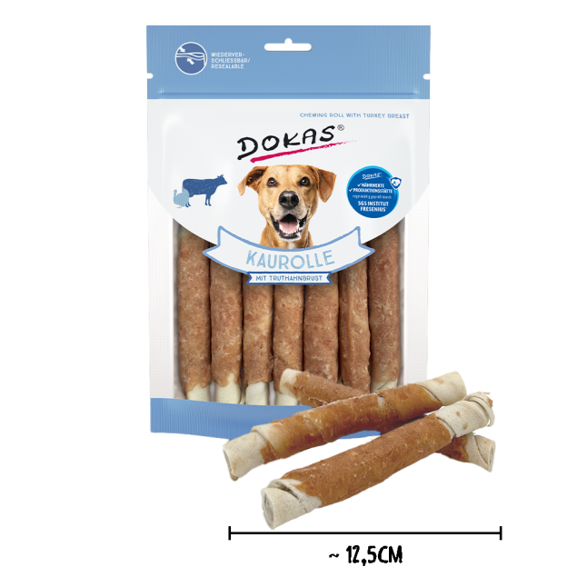 Dokas Kaurolle Hundekausnacks mit Putenbrust, 12,5cm