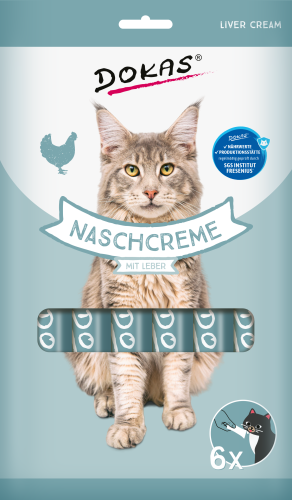 Dokas Naschcreme Lebercreme für Katzen, 6 Tuben