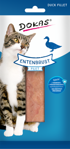 DOKAS Entenbrust Filet (22g) Katzenfutterpackung