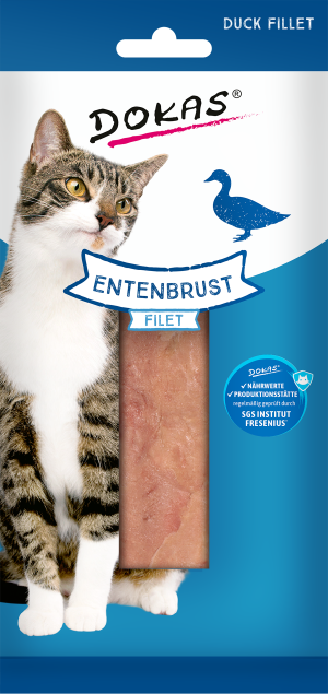 DOKAS Entenbrust Filet (22g) Katzenfutterpackung