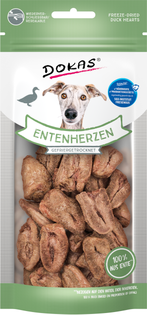 Packung gefriergetrocknete Entenherzen, 100 % Entenherzen, für Hunde