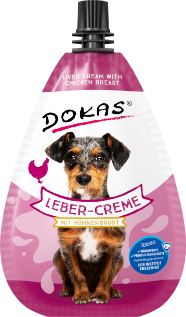 Dokas Lebercreme mit Hähnchenbrust Hundefutterbeutel